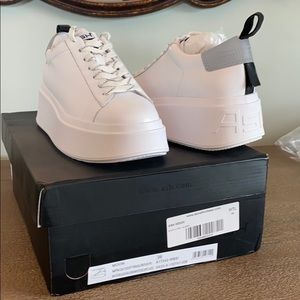 White platform sneakers